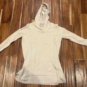 Philosophy Light Cream Hooded Knit Tunic Sweater